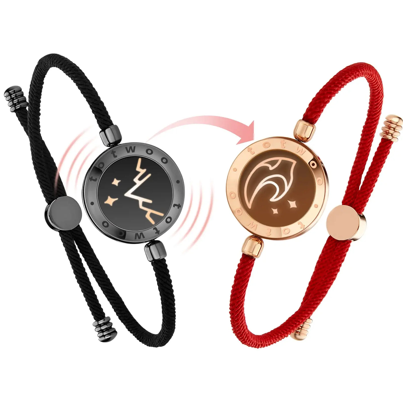 Mountain&Sea Touch Bracelets with Milan Rope(Black+Red)