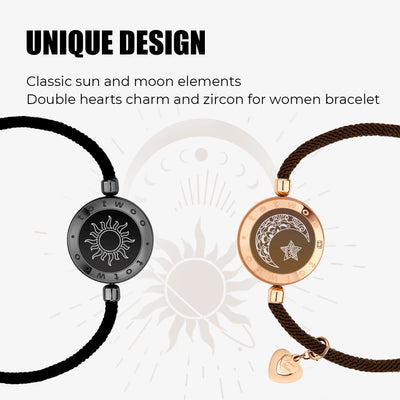 Moon & Star Touch Bracelets with Milan Rope(Silver+Silver)